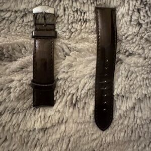 Michele Dark Brown Leather Watch Strap